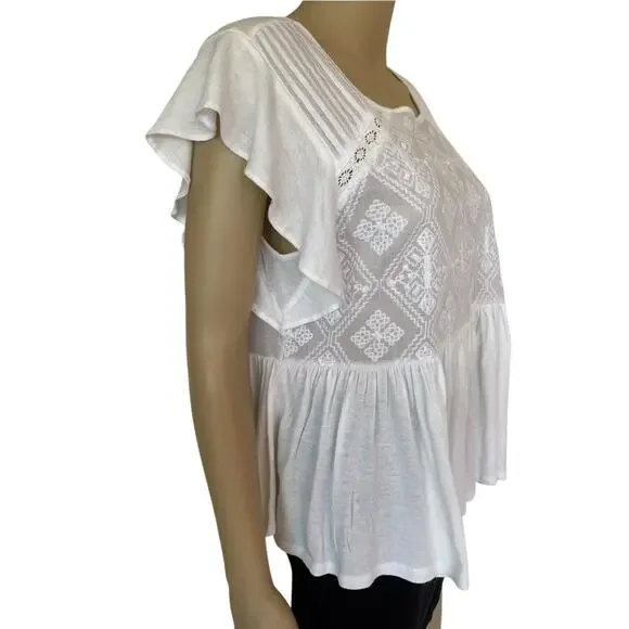 Lucky Brand Embroidered Dolman Top M - Boho Chic! - Picture 6 of 14